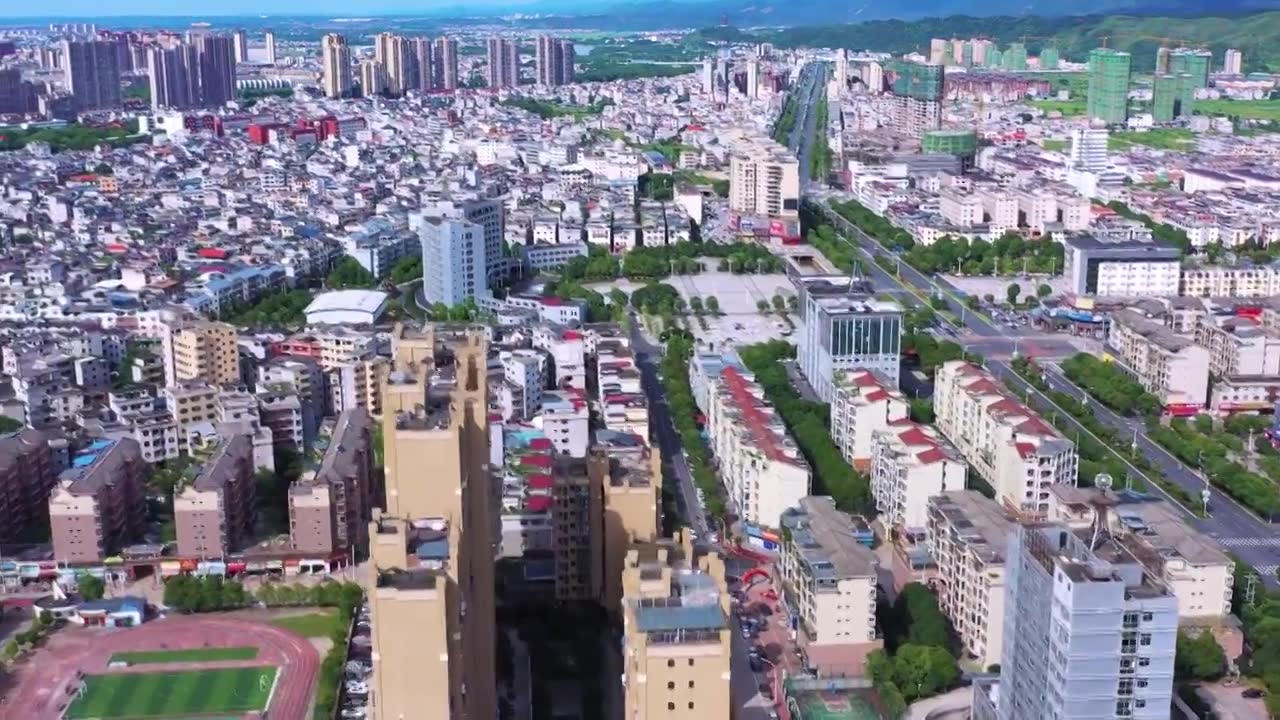 江西省吉安市遂川县城区风光视频素材