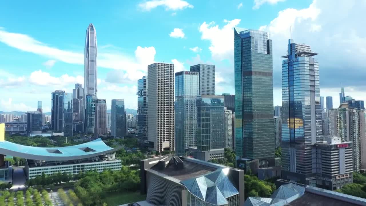 深圳市民中心大气航拍4K视频下载