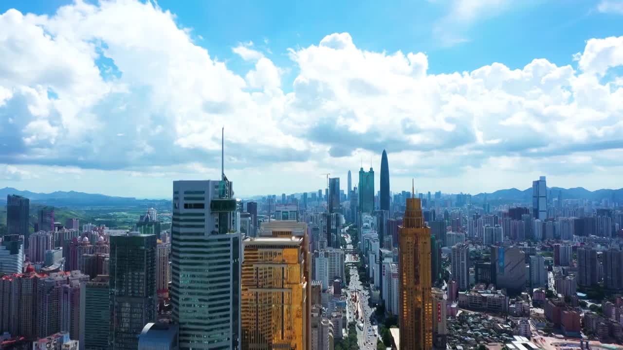 深南东路航拍深圳城市4K视频下载