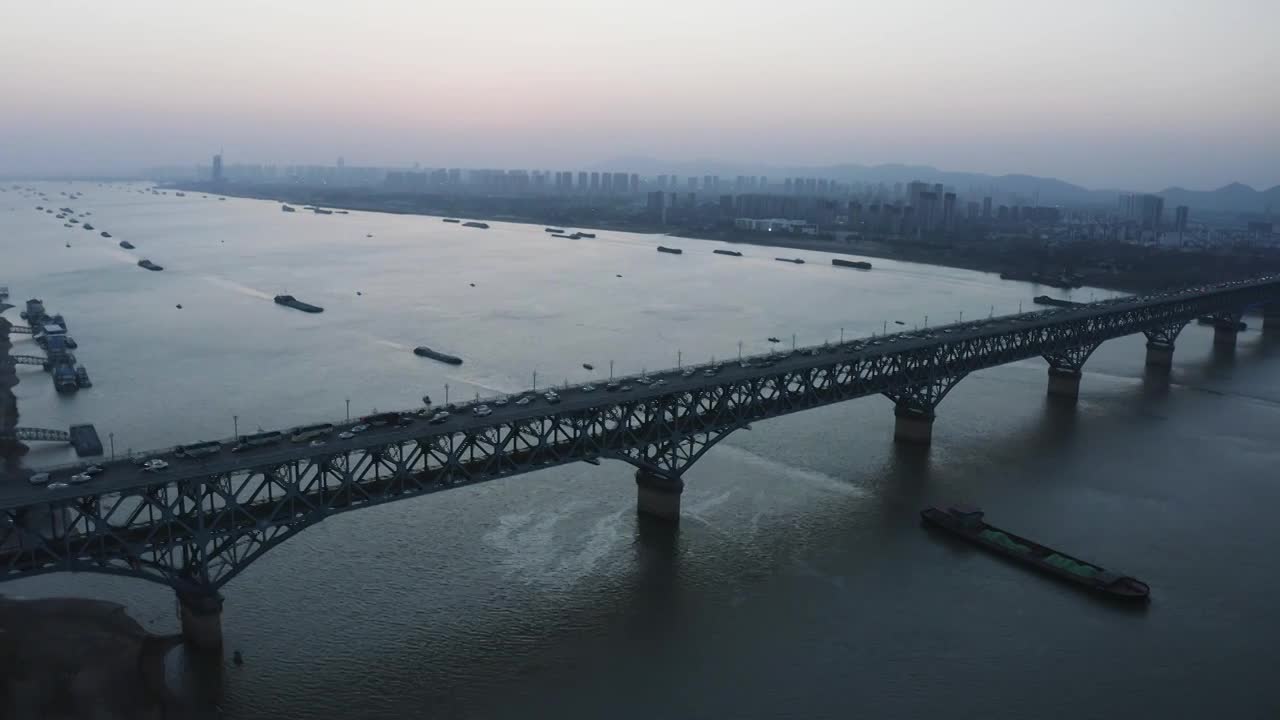 南京城市建筑船只长江大桥宣传片航拍4K视频下载