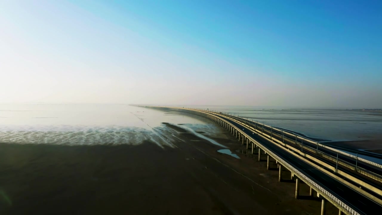 石臼湖大桥大气航拍4K视频下载