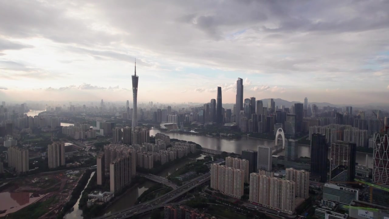 4K 航拍广州国际金融中心摩天大楼视频素材