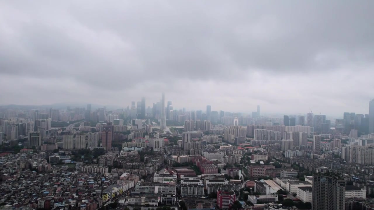 4K 航拍广州中轴线城市街景视频素材