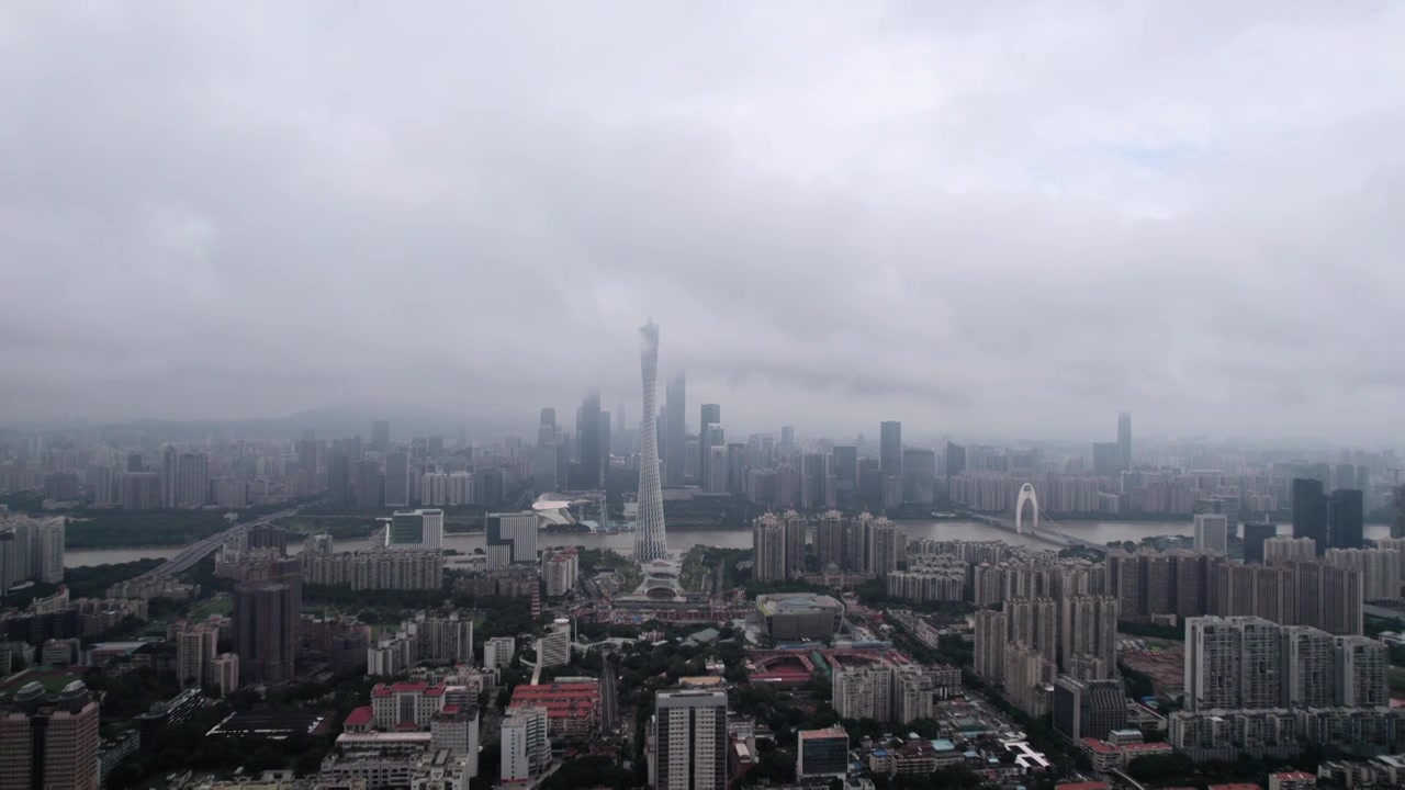4K 航拍广州中轴线城市街景视频下载