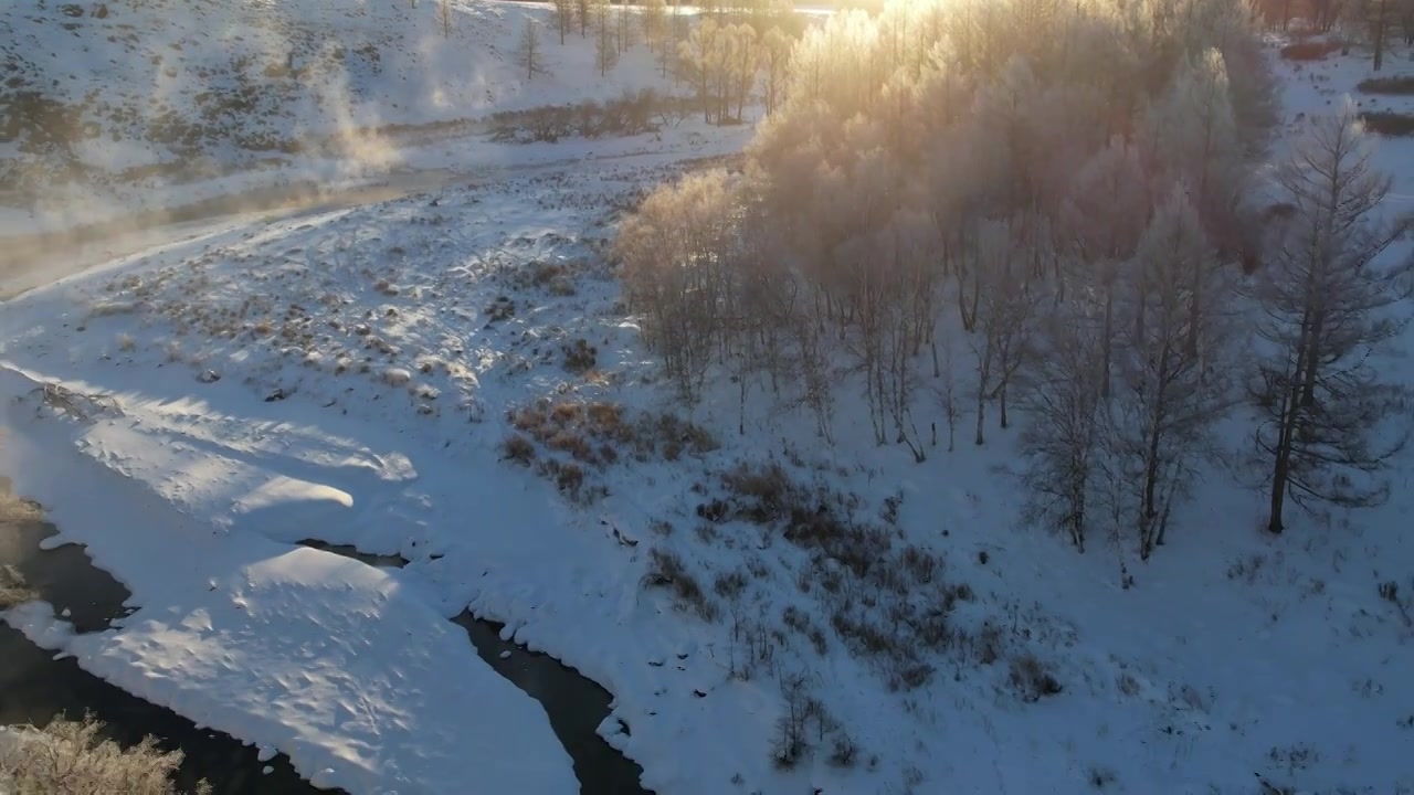 内蒙古呼伦贝尔阿尔山冬季风光视频购买
