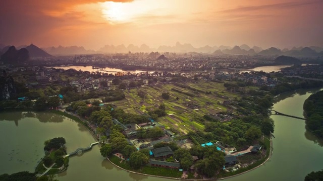 桂林城市景观（延时摄影）视频素材