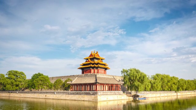 中国北京故宫建筑,角楼视频素材