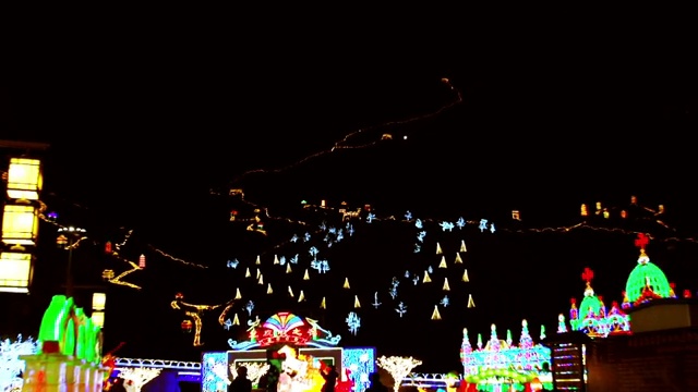 龙庆峡冰灯夜景视频素材