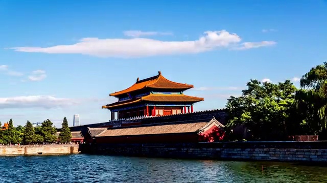 北京故宫和护城河视频素材