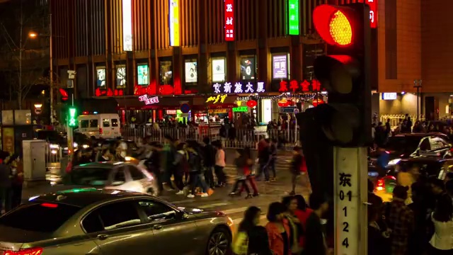北京王府井的交通视频素材