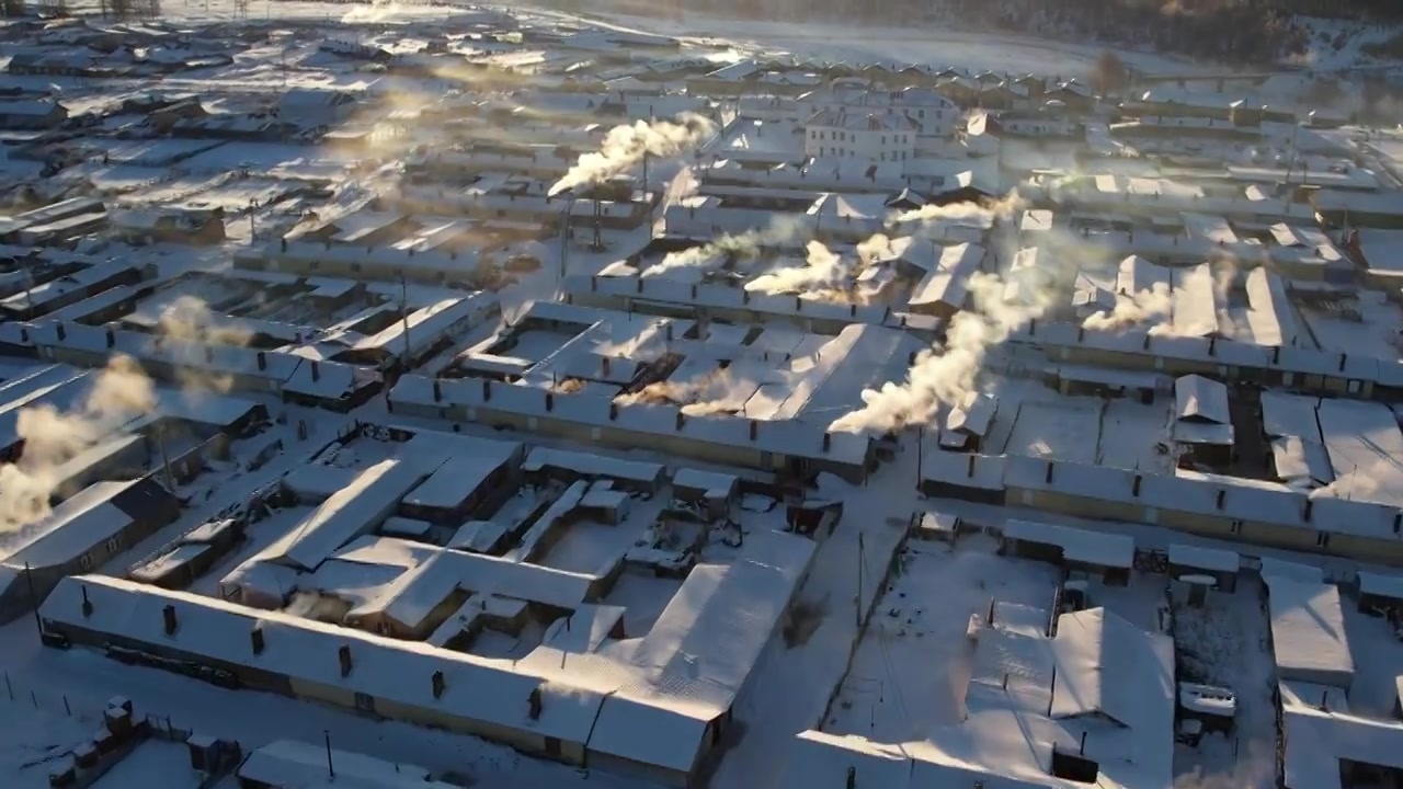 内蒙古呼伦贝尔阿尔山冬季风光视频素材