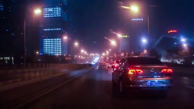 北京三环路上的夜景视频素材
