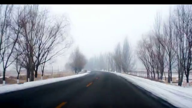 中国北方公路雪景视频素材