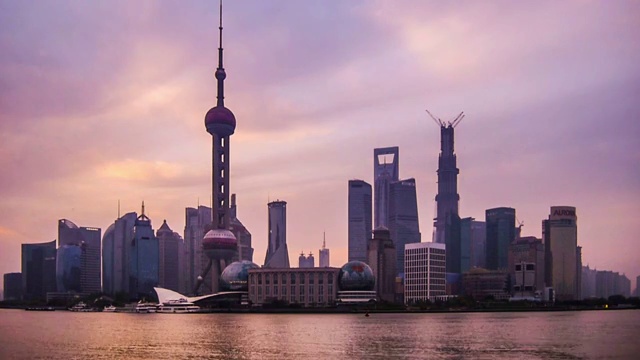 上海外滩建筑的黄昏视频素材