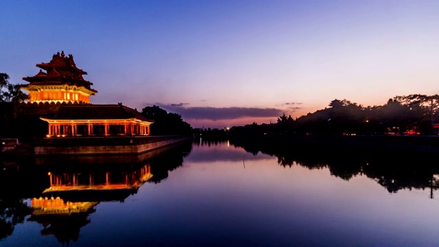 北京故宫和景山的黄昏视频下载