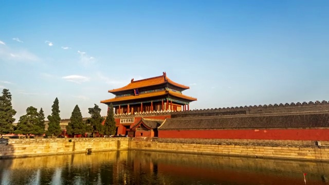 北京故宫和护城河视频素材