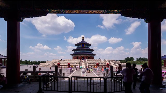北京天坛祁年殿和游人视频素材