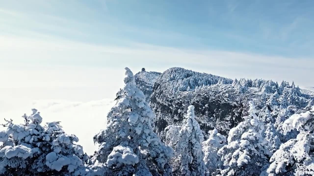 四川冬天冬季峨眉山旅游冰雪世界视频素材