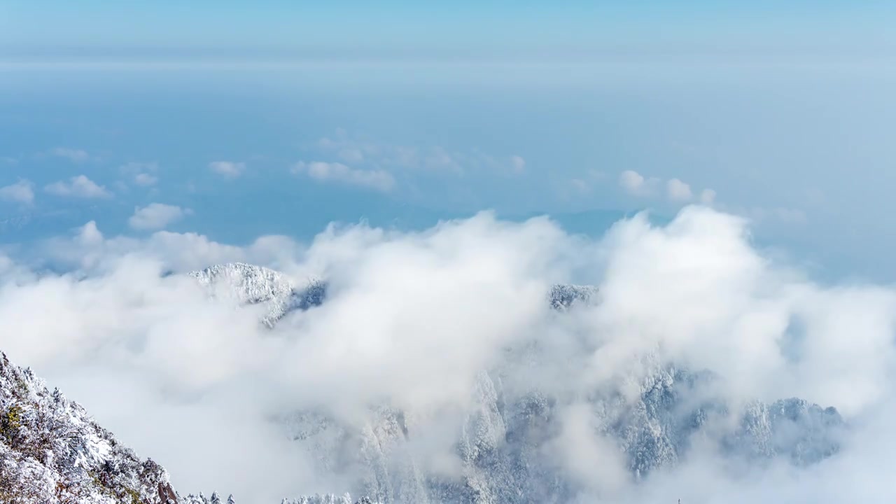 四川冬天冬季峨眉山旅游冰雪世界云雾视频素材