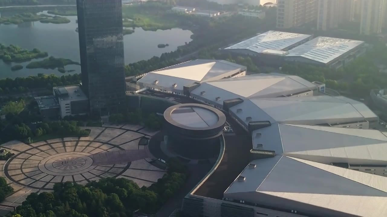 浙江义乌国际博览中心建筑航拍合集视频下载