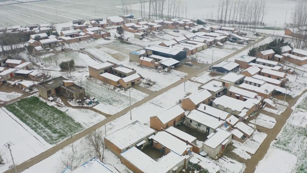 中国乡村农村冬季雪景视频素材