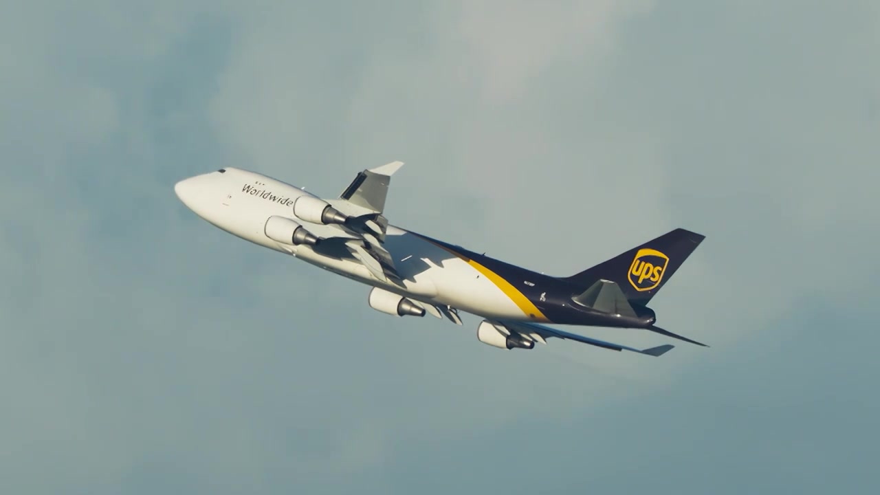 UPS美国联合包裹波音747+马汉空客A340起飞视频下载
