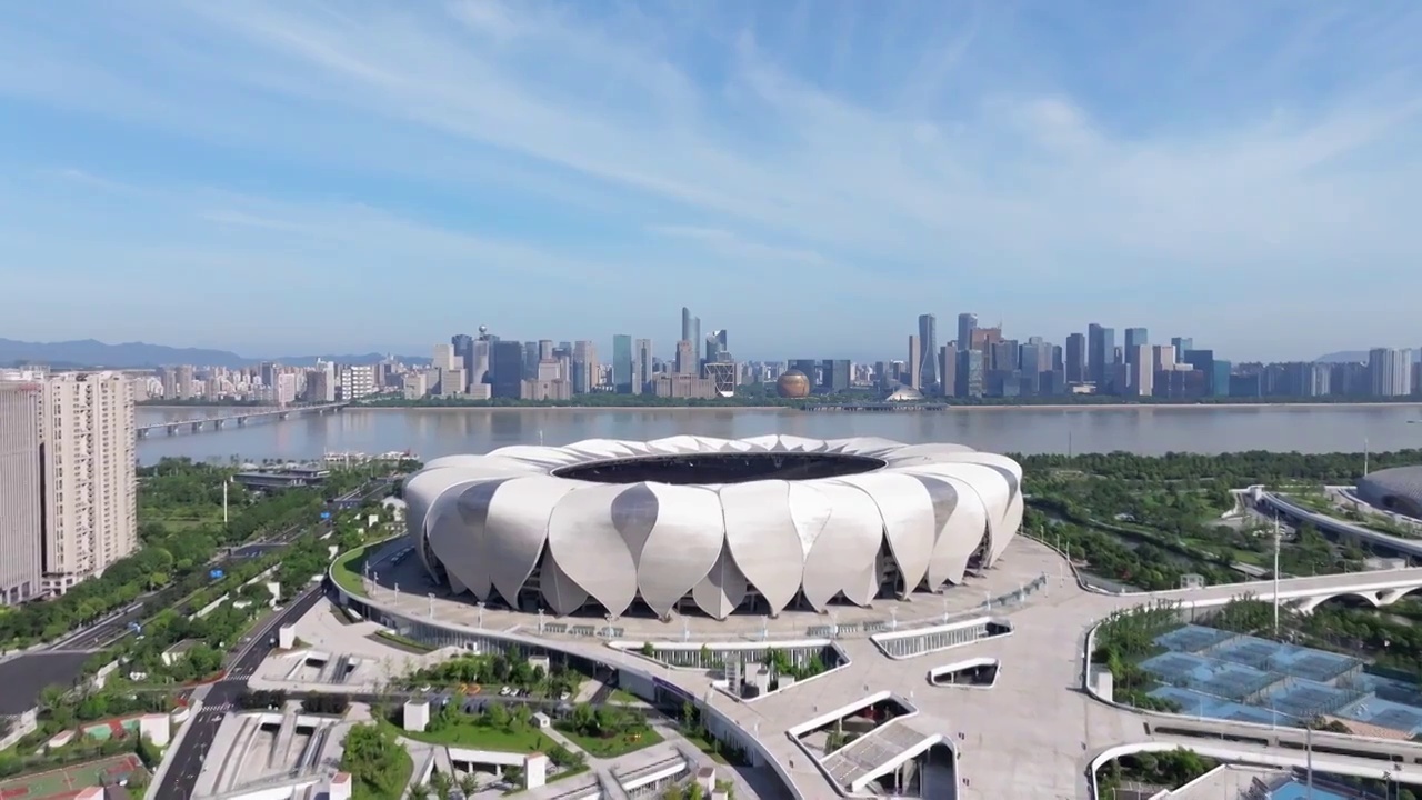 杭州奥林匹克体育馆 航拍视频下载