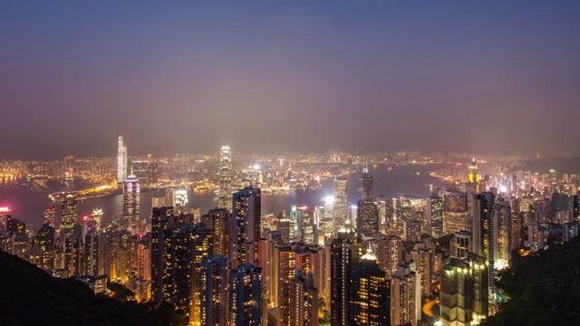 中国香港 太平山顶 中环视频素材