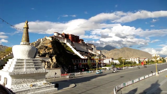 西藏拉萨布达拉宫延时视频下载