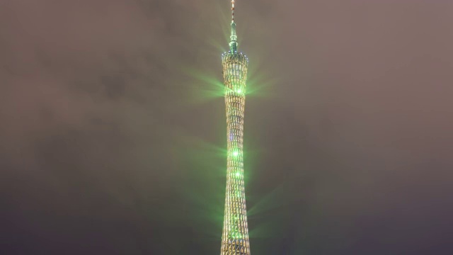 Guangzhou Tower Light Show TILT DOWN视频素材