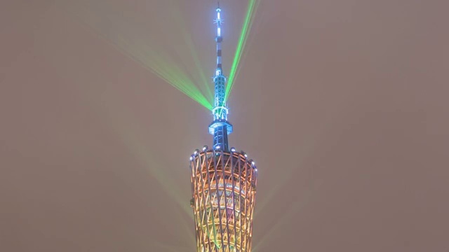 Guangzhou Tower Light Show ZOOM IN视频素材