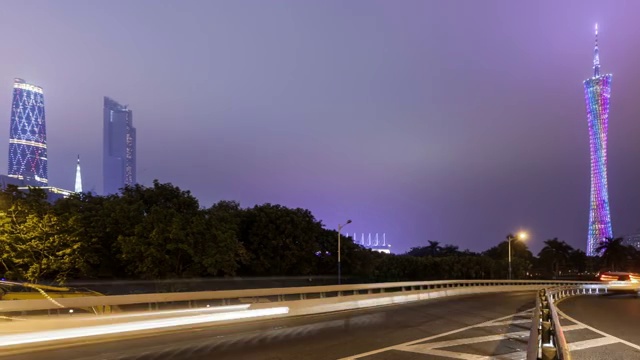 广州引桥夜景PANNING视频素材