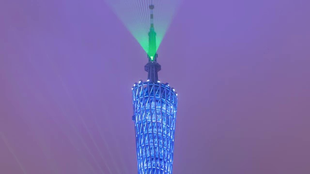Guangzhou Tower Light Show ZOOM OUT视频素材