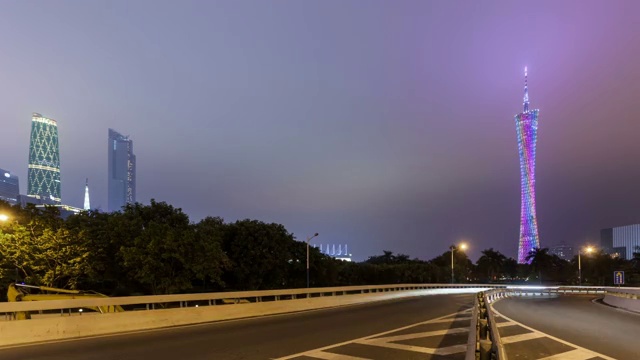 广州引桥夜景视频素材