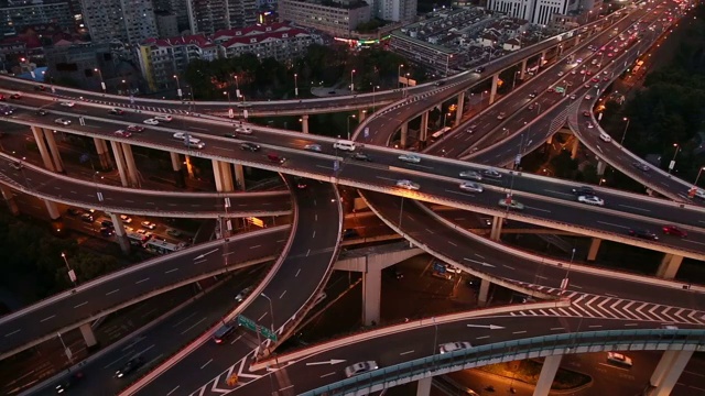上海高架夜景视频素材
