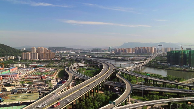 福州国货高架桥白天车流视频素材