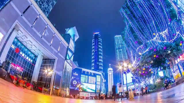 重庆市解放碑朝天门广场夜景视频素材