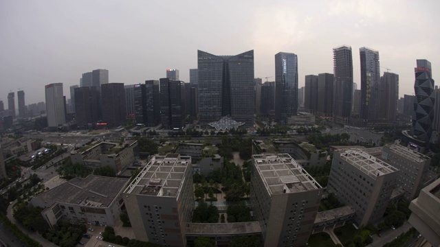 中国成都市天府软件园夜景视频下载