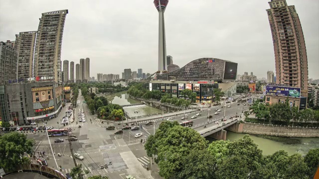 中国成都市四川广播电视塔夜景视频素材