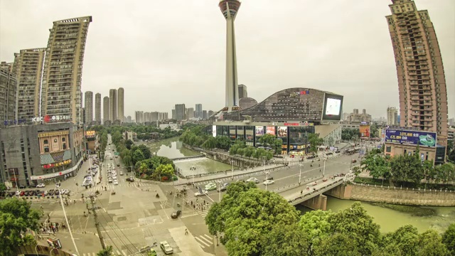 中国成都市四川广播电视塔夜景视频素材