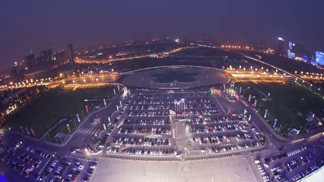 中国成都市环球中心广场夜景视频下载