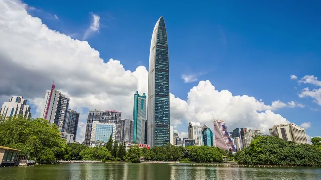 深圳荔枝公园观景台拍摄高楼大厦视频下载