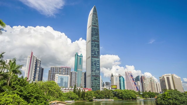 深圳荔枝公园观景台拍摄高楼大厦视频下载