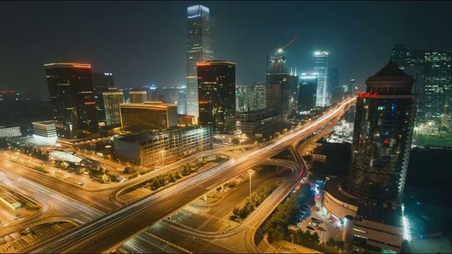 TL ZO 北京国贸桥CBD延时摄影视频素材