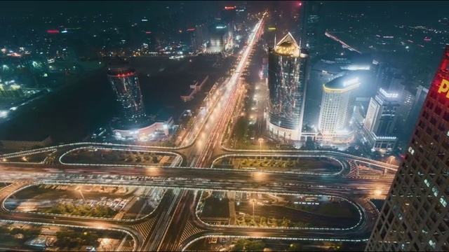 TL ZO 北京国贸桥与长安街延时摄影视频素材