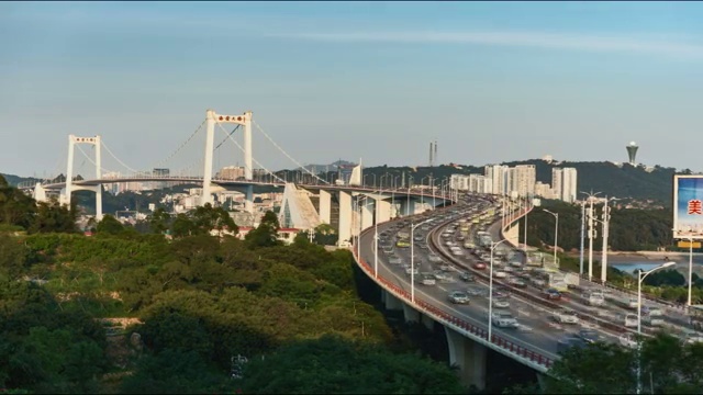 厦门海沧大桥旅游区日转夜延时摄影视频素材