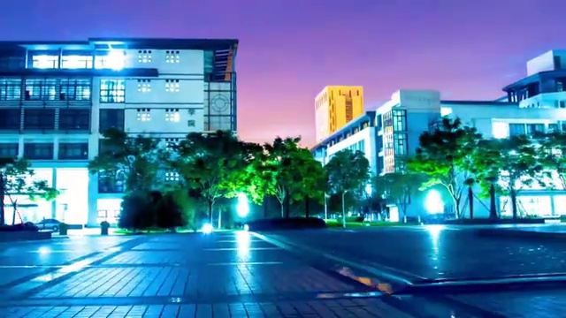 大学学院夜景视频素材