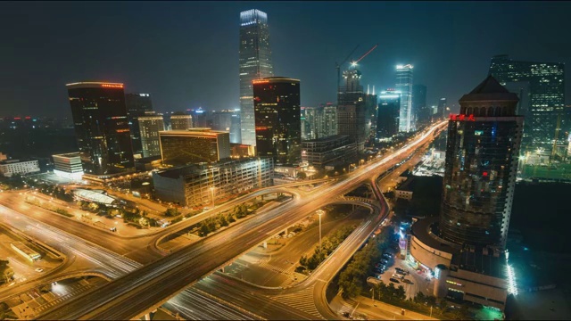 北京国贸桥CBD延时摄影视频素材
