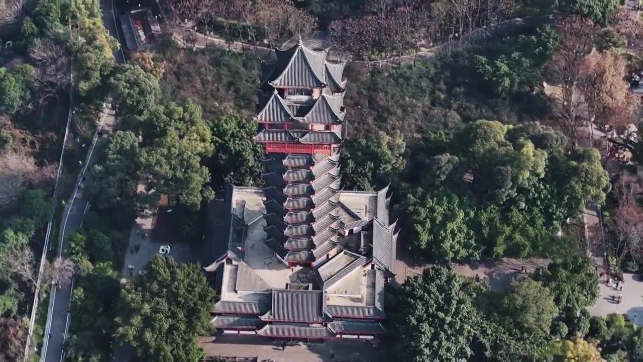 航拍成都塔子山公园风景视频下载