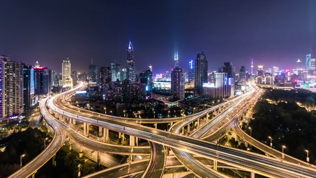 上海延安路高架延时摄影视频素材
